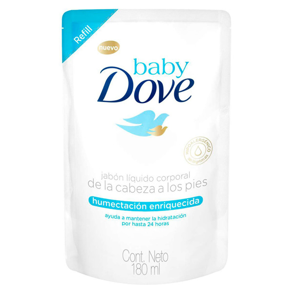 Imagen de DOVE BABY JABON LIQ. HUM. ENRIQUECIDA REPUESTO [180 ml]