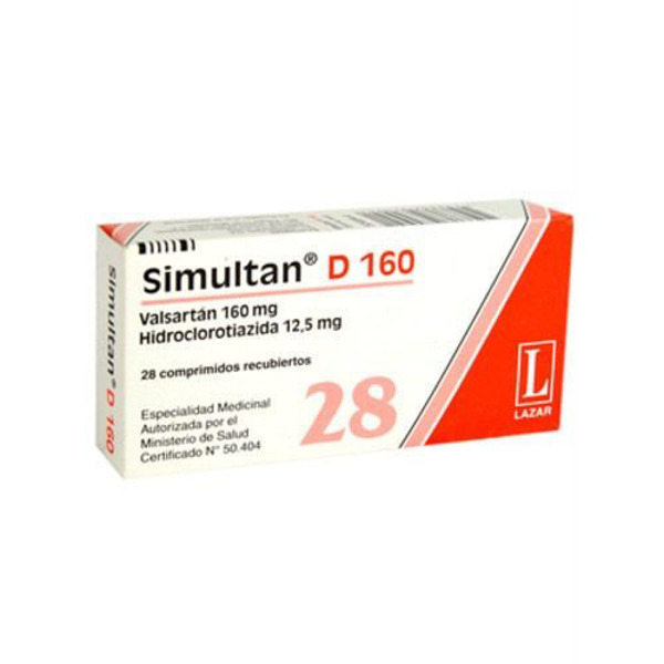 Imagen de SIMULTAN D 160 160+12.5mg [28 comp.]