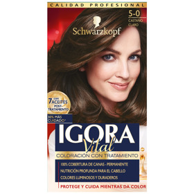 Imagen de IGORA VITAL COLORACION CASTAÑO CLARO 5-0 [50+22.5+50+2ml]