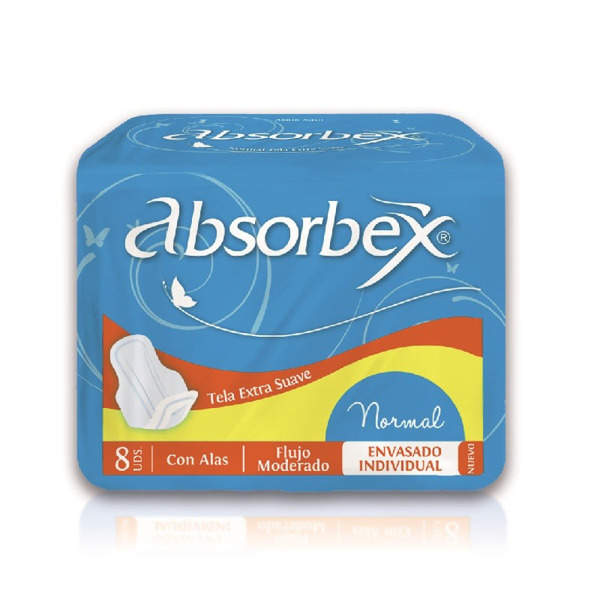 Imagen de ABSORBEX TOALLA NORMAL C/ALAS TELA EXTRA SUAVE [8 uni.]