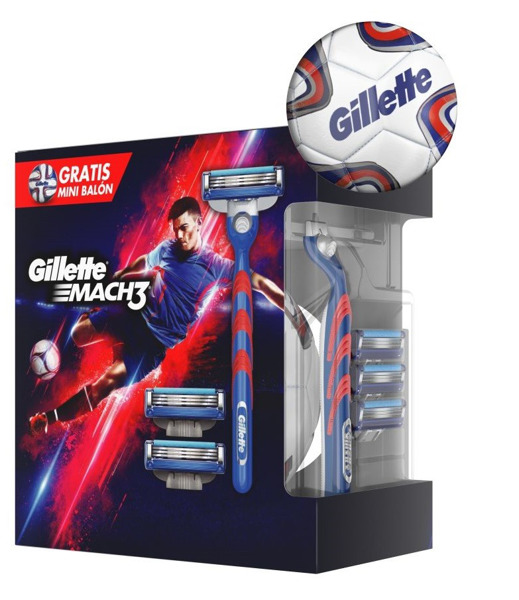 Imagen de GILLETTE MACH 3 TURBO F18 RAZOR+3 REP.+PELOTA PACK [1 uni.+3 uni.+1 uni.]