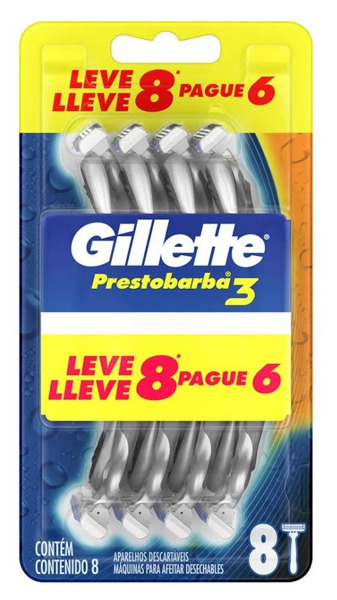 Imagen de GILLETTE PRESTOBARBA 3 HOMBRE LLEVE 8 PAGUE 6 [8 uni.]