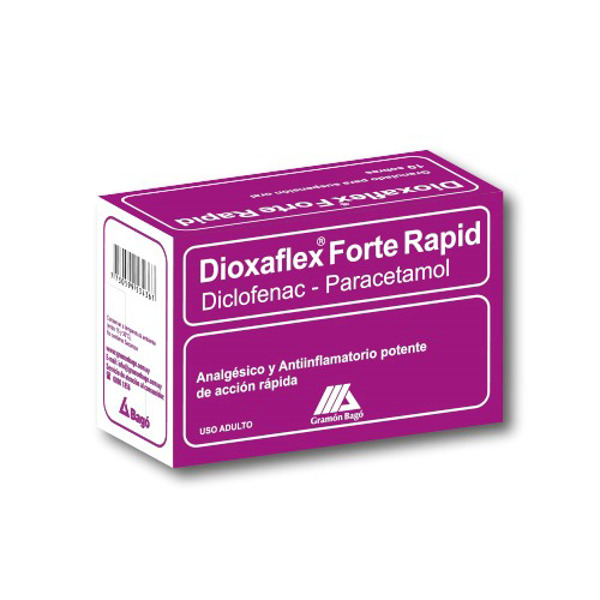 Imagen de DIOXAFLEX FORTE RAPID SOBRES 65+500mg [10 sob.]