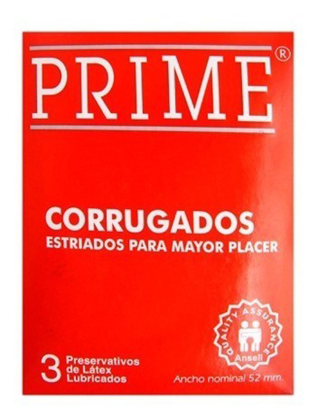 Imagen de PRIME PRESERVATIVOS CORRUGADOS ROJO 3 uni.