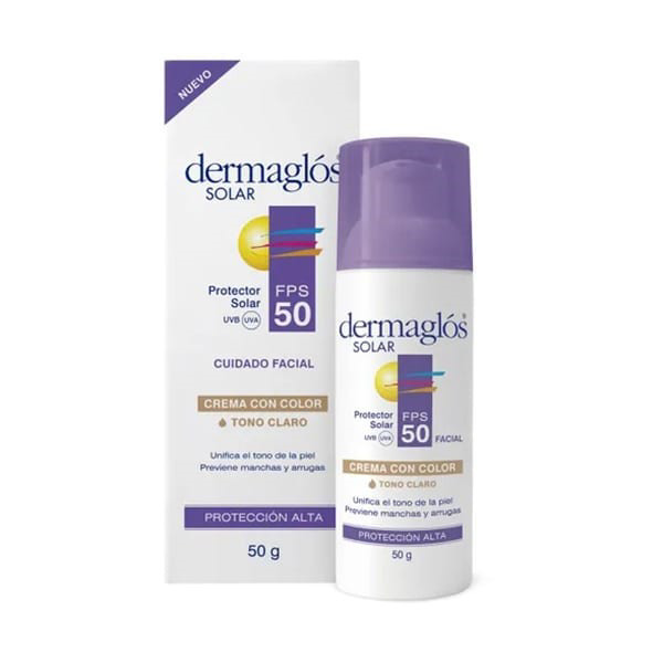 Imagen de DERMAGLOS SOLAR 50 RESIST CREMA FACIAL CON COLOR 50 fps [50 gr]