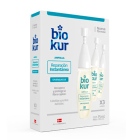 Imagen de BIO KUR AMPOLLA REPARACION INSTANTANEA CAJA [3x15ml]