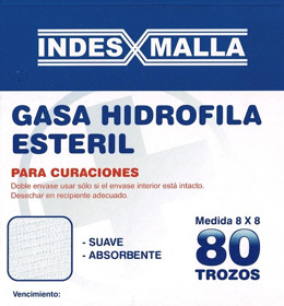 Imagen de GASA ESTERIL INDES MALLA 8X8cm [80 trozos]