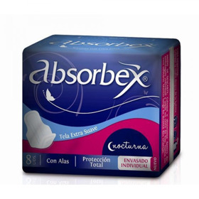 Imagen de ABSORBEX TOALLA NOCTURNA C/ALAS TELA EXTRA SUAVE [8 uni.]