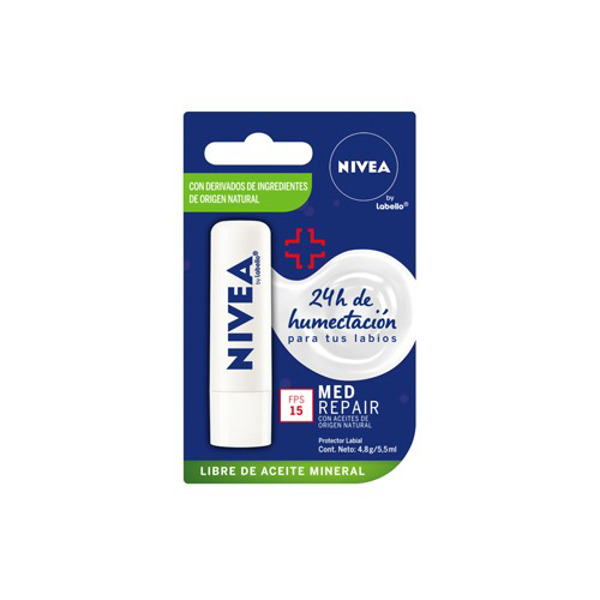 Imagen de NIVEA LIP CARE LABELLO MED PROTECTION 15 fps [4,8 gr]