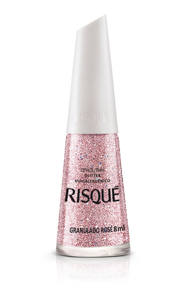 Imagen de RISQUE ESMALTE GLITTER GRANULADO ROSE [8 ml]