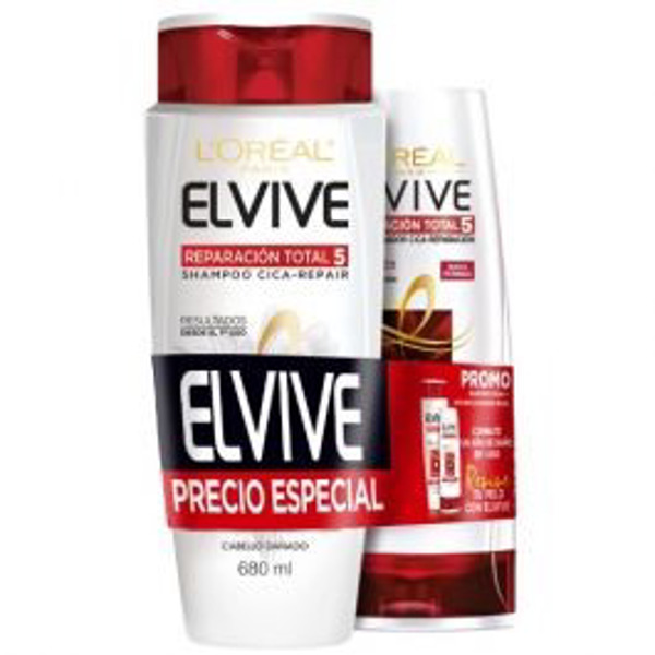 Imagen de ELVIVE SH. REPARACION TOTAL 5+AC. PACK [680+370ml]