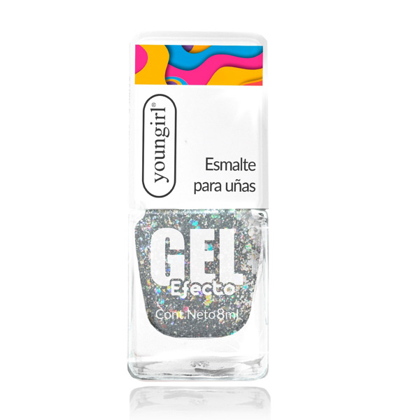 Imagen de YOUNGIRL ESMALTE GEL PLATA GLITER 26 [8 ml]