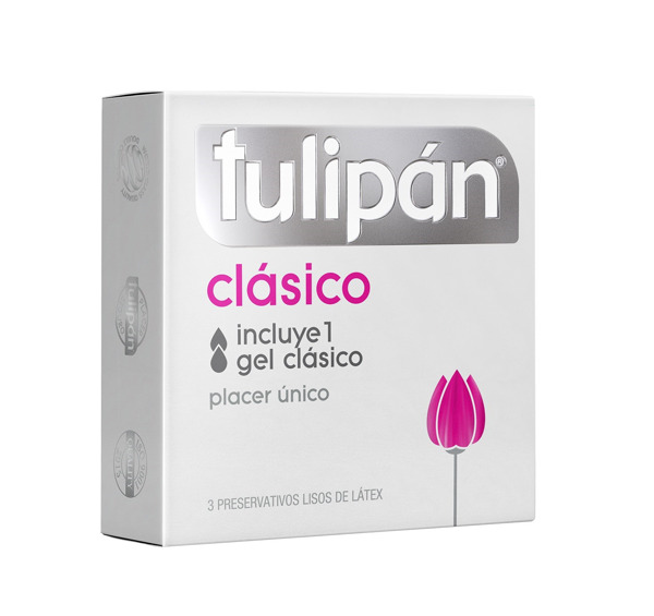 Imagen de TULIPAN PRESERVATIVOS CLÁSICO + GEL LUBRICANTE 3 uni.