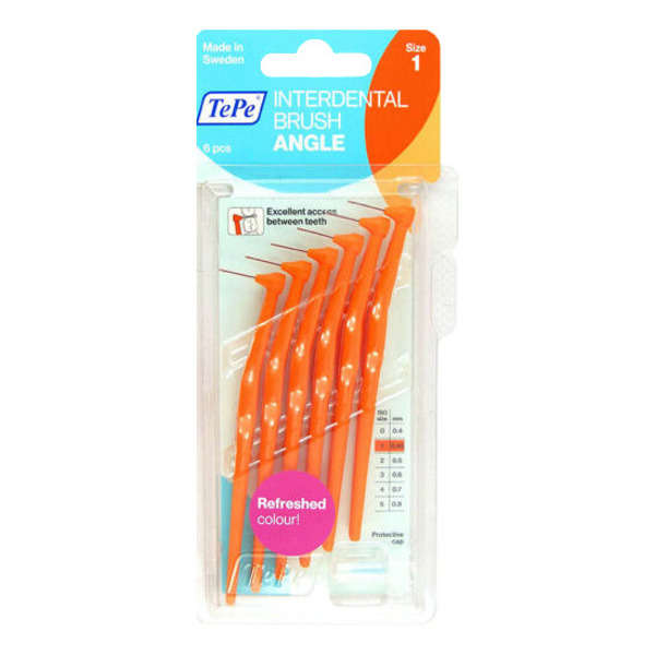 Imagen de TEPE CEPILLO INTERDENTAL ANGULADO NARANJA 0.7mm [6 uni.]