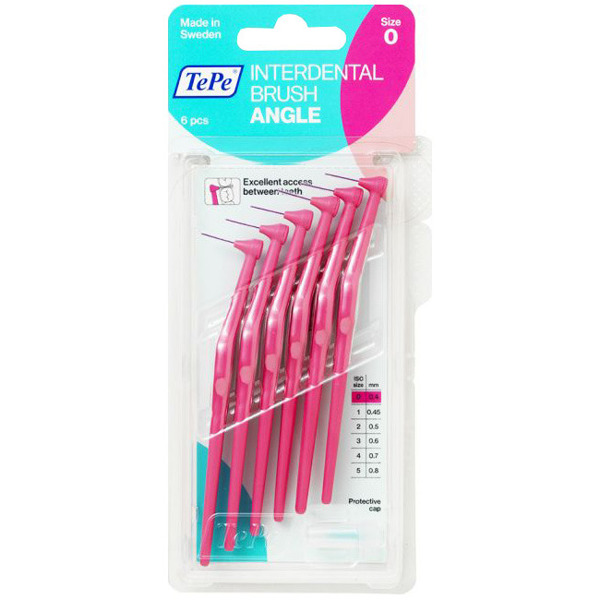 Imagen de TEPE CEPILLO INTERDENTAL ANGULADO ROSADO 0.6mm [6 uni.]