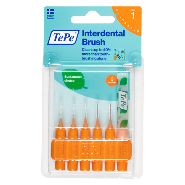 Imagen de TEPE CEPILLO INTERDENTAL BLISTER NARANJA 0.7mm [6 uni.]