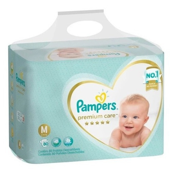 Imagen de PAMPERS PREMIUM CARE MEDIANO M 6a10kg [80 uni.]