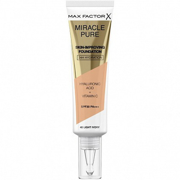 Imagen de MAX FACTOR BASE LIQUIDA MIRACLE PURE LIGHT IVORY 40 30 fps [30 ml]