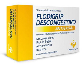 Imagen de FLODIGRIP DESCONGESTIVO 500+30+8+3mg [10 tab.]