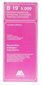 Imagen de B 19 5000 INYECTABLE 5000 mcg [3 amp.]