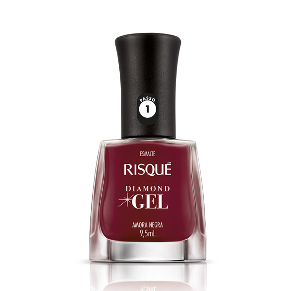 Imagen de RISQUE ESMALTE DIAMOND GEL AMORA NEGRA [9,5 ml]