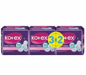 Imagen de KOTEX TOALLAS NOCTURNA ALAS 3x2 [24 uni.]