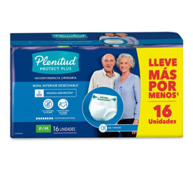 Imagen de PLENITUD PROTECT PLUS ROPA INTERIOR UNISEX P/M [16 uni.]