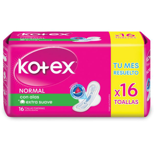 Imagen de KOTEX TOALLAS NORMAL ALAS [16 uni.]