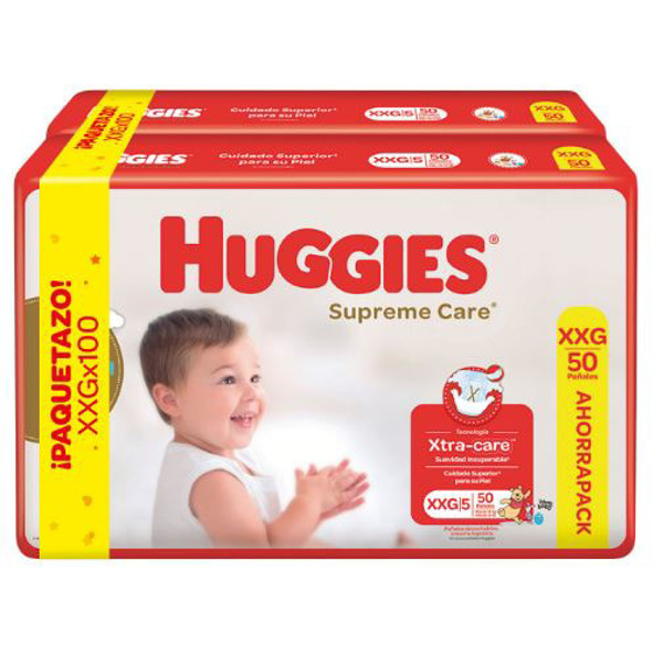 Imagen de HUGGIES SUPREME CARE PACK AHORRO XXG [100 uni.]