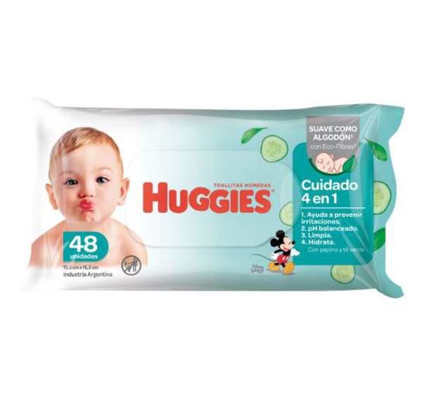 Imagen de HUGGIES TOALLITAS HUMEDAS CUIDADO 4 EN 1 [48 uni.]