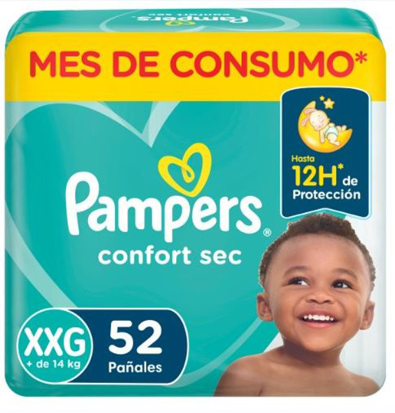 Imagen de PAMPERS CONFORT SEC XXGRANDE XXG +14kg [52 uni.]