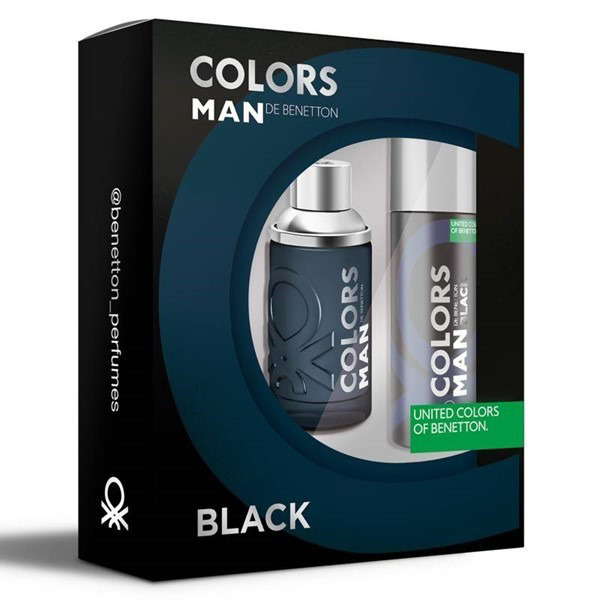 Imagen de BENETTON COLORS MAN BLACK EDT+DEO PACK [100+150ml]