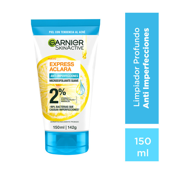 Imagen de GARNIER SKIN ACTIVE EXPRESS ACLARA ANTI ACNE LIMPIADOR PROFUNDO [150 ml]