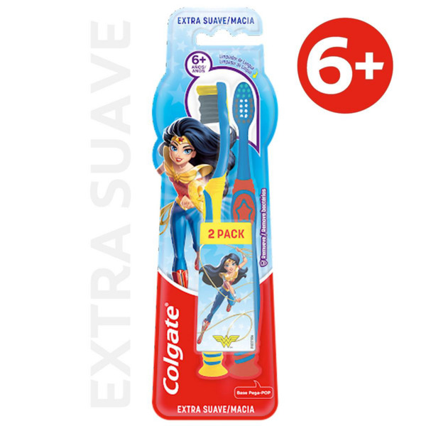 Imagen de COLGATE CEPILLO BATMAN & MUJER MARAVILLA PACK +6 años [2 uni.]