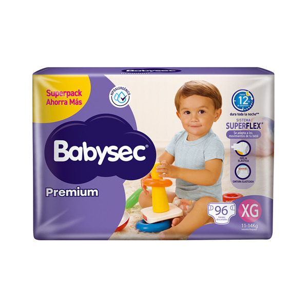 Imagen de BABYSEC PREMIUM SUPER JUMBO PACK XG [96 uni.]