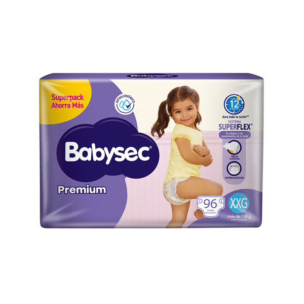 Imagen de BABYSEC PREMIUM SUPER JUMBO PACK XXG [96 uni.]