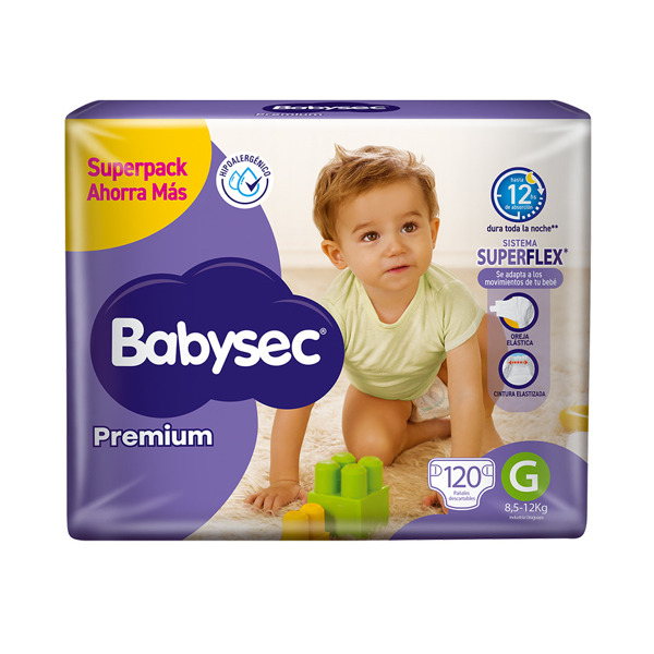 Imagen de BABYSEC PREMIUM SUPER JUMBO PACK G [120 uni.]