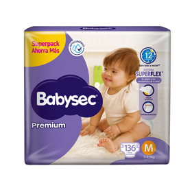 Imagen de BABYSEC PREMIUM SUPER JUMBO PACK M [136 uni.]