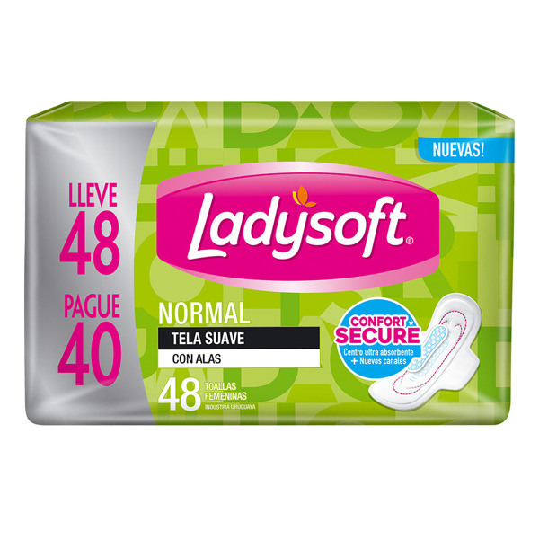 Imagen de LADYSOFT TOALLA NORMAL ALAS SUAVE [48 uni.]