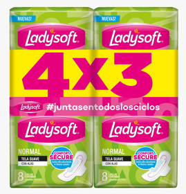 Imagen de LADYSOFT TOALLA NORMAL ALAS SUAVE PACK 4x3 [32 uni.]