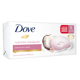 Imagen de DOVE JABON LECHE DE COCO PACK 25% dto. [6x90gr.]