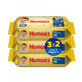 Imagen de HUGGIES TOALLITAS HUMEDAS LIMPIEZA COTIDIANA PROMO 3*96 [288 uni.]