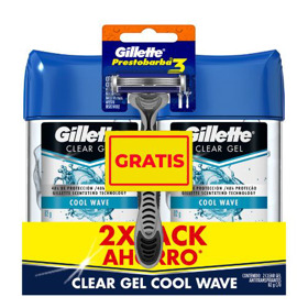 Imagen de GILLETTE DEO CLEAR GEL ANTITR. COOL WAVE PACK + PRESTOBARBA 3 [82+82gr+1]