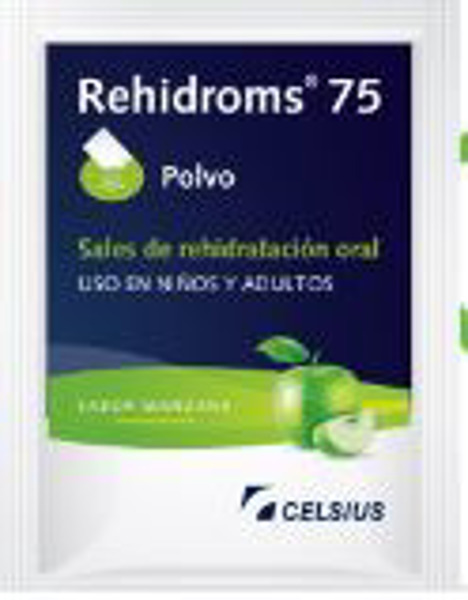 Imagen de REHIDROMS 75 SABOR MANZANA [4 sob.]