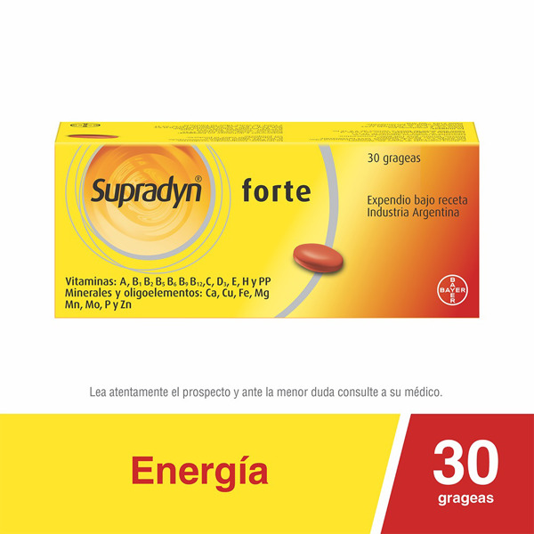 Imagen de Supradyn Multivitaminico a base de Vitaminas, Minerales y Oligoelementos x 30 Comprimidos Recubiertos