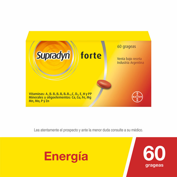 Imagen de Supradyn Multivitaminico a base de Vitaminas, Minerales y Oligoelementos x 60 Comprimidos Recubiertos