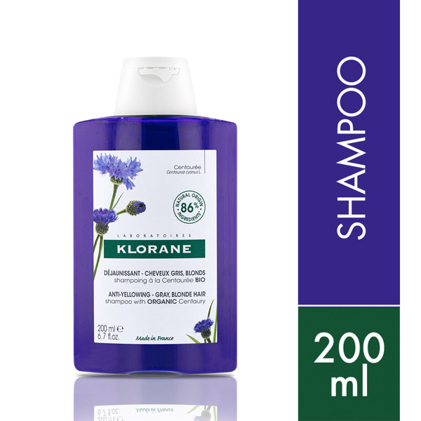 Imagen de KLORANE SHAMPOO CENTAUREA BRILLO Y ANTIAMARILLEO 200 ml