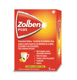 Imagen de ZOLBEN PLUS LIMON Y MIEL 600+100 mg [5 sob.]