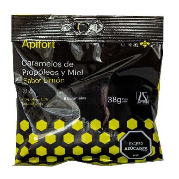 Imagen de APIFORT APITER CARAMELOS PROPOLEO Y MIEL LIMON [8 uni.]