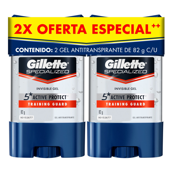 Imagen de GILLETTE DEO CLEAR GEL ANTITR. TRAINING GUARD PACK X2 AP [82+82gr]